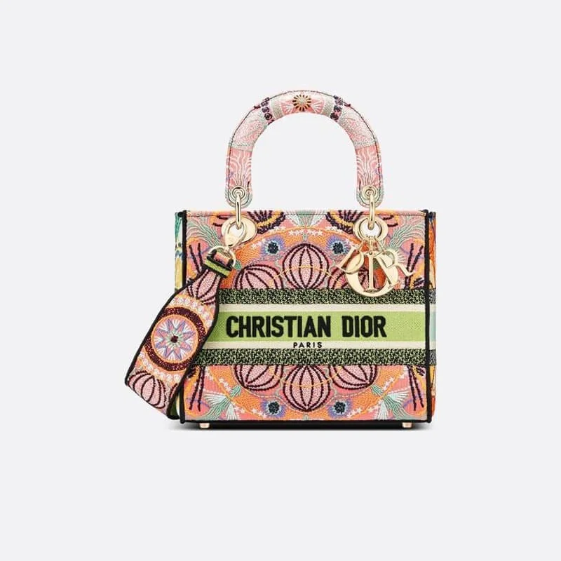 디올 레이디 D-LITE 멀티컬러 미디움 백