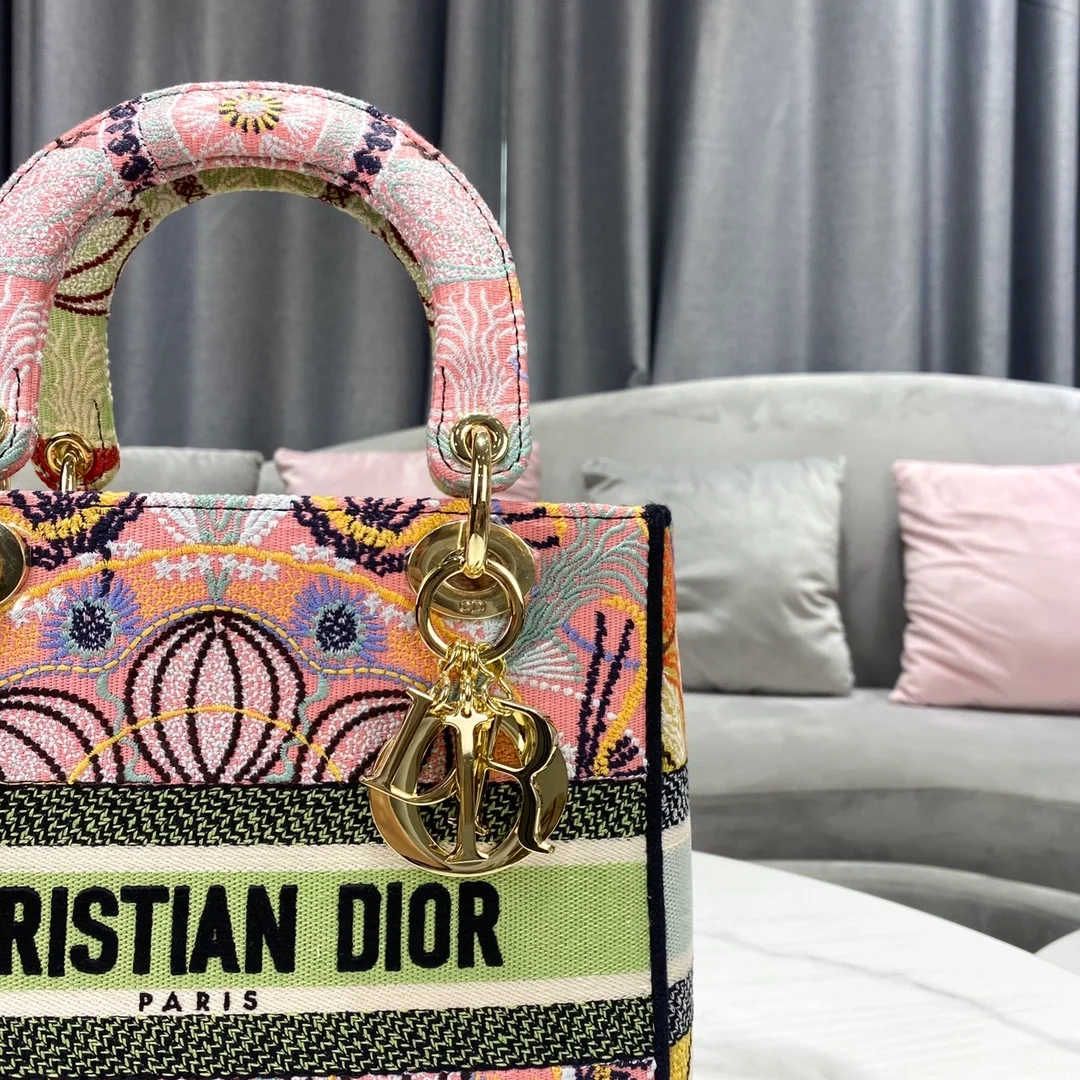 디올 레이디 D-LITE 멀티컬러 미디움 백