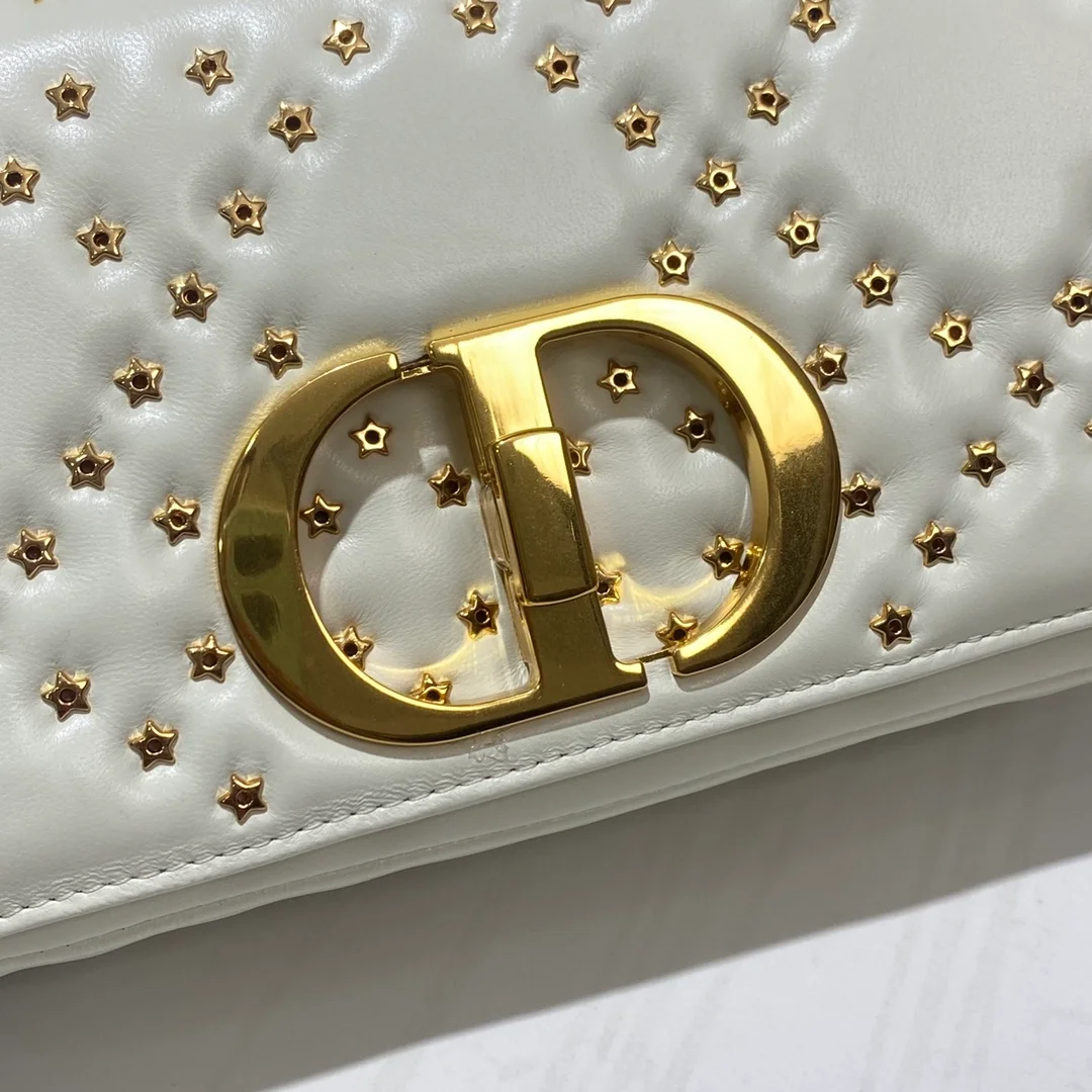 디올 레이디 까나쥬 라떼 스몰 백 화이트