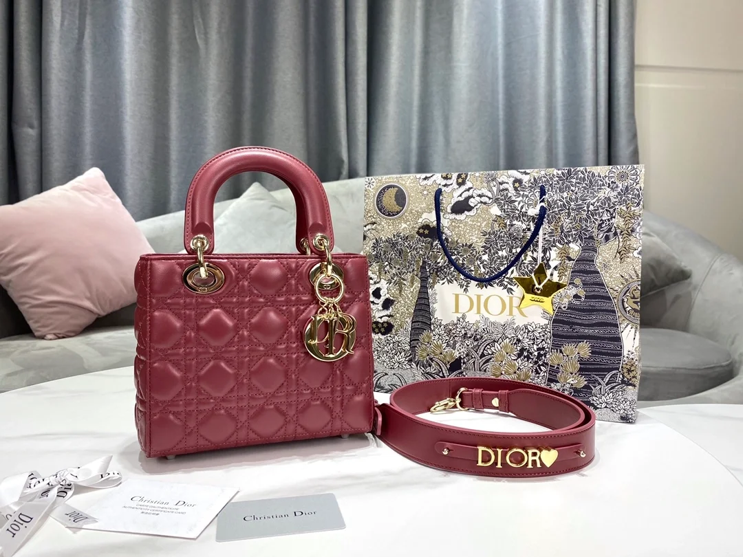 디올 레이디 MY ABCDIOR 스몰 백 딥 푸시아