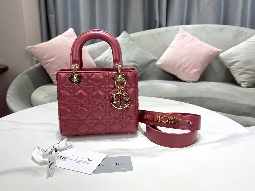 디올 레이디 MY ABCDIOR 스몰 백 딥 푸시아