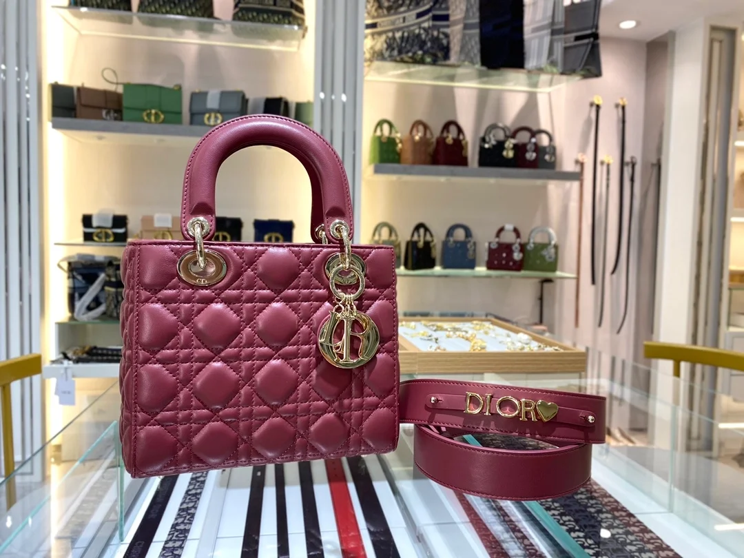 디올 레이디 MY ABCDIOR 스몰 백 딥 푸시아