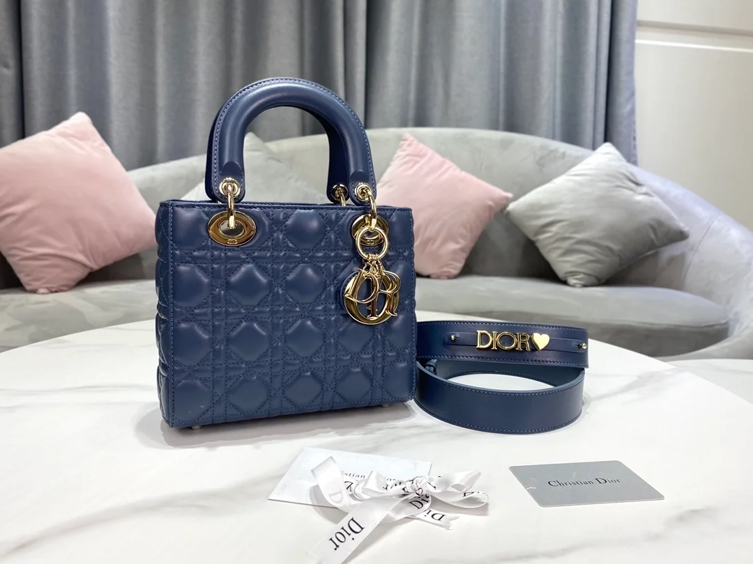 디올 레이디 MY ABCDIOR 스몰 백 딥 오션 블루