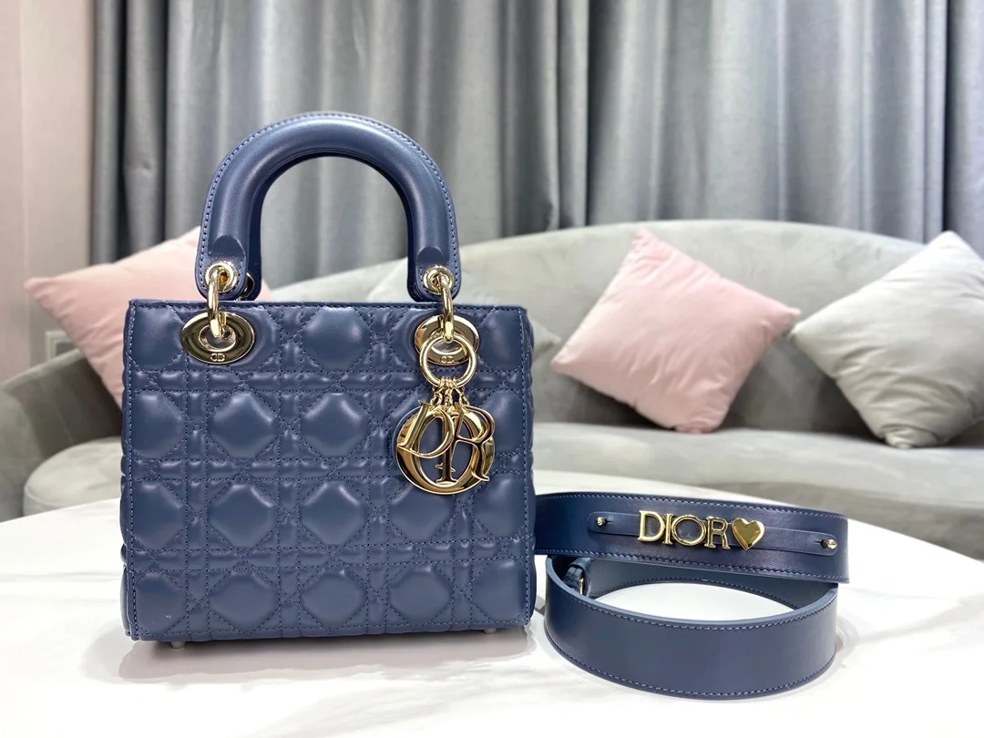 디올 레이디 MY ABCDIOR 스몰 백 딥 오션 블루