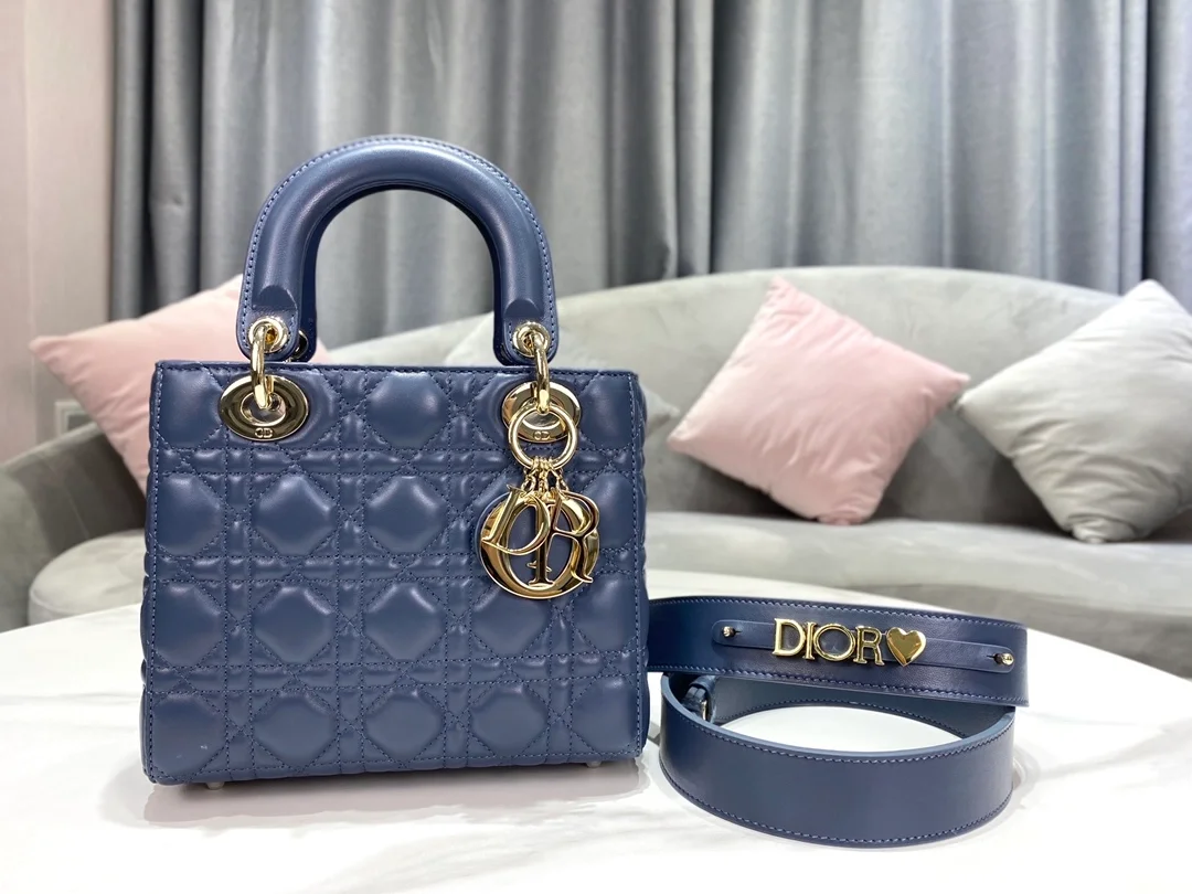 디올 레이디 MY ABCDIOR 스몰 백 딥 오션 블루