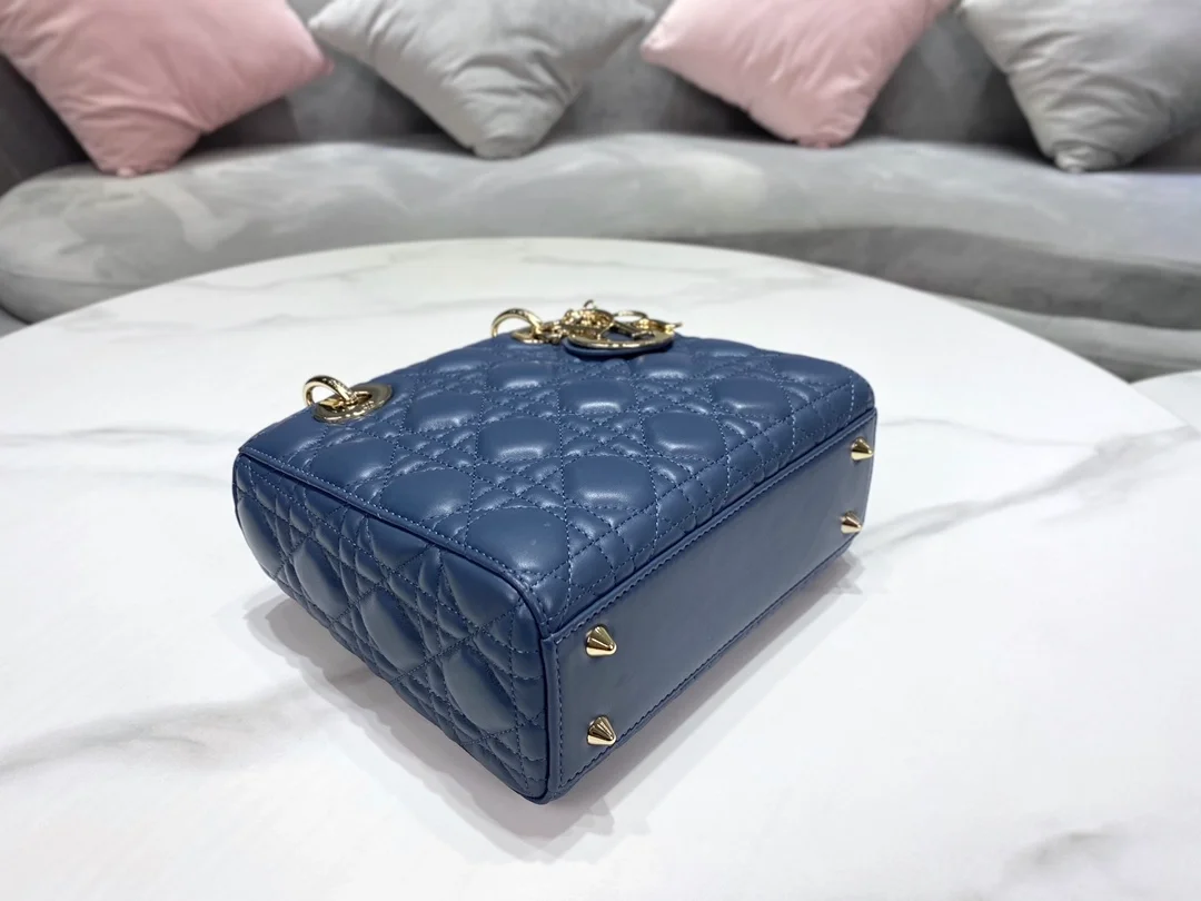 디올 레이디 MY ABCDIOR 스몰 백 딥 오션 블루