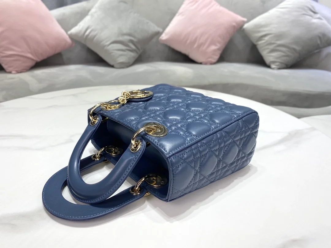 디올 레이디 MY ABCDIOR 스몰 백 딥 오션 블루