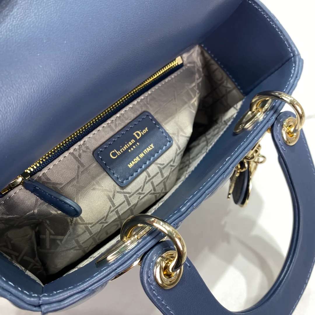 디올 레이디 MY ABCDIOR 스몰 백 딥 오션 블루