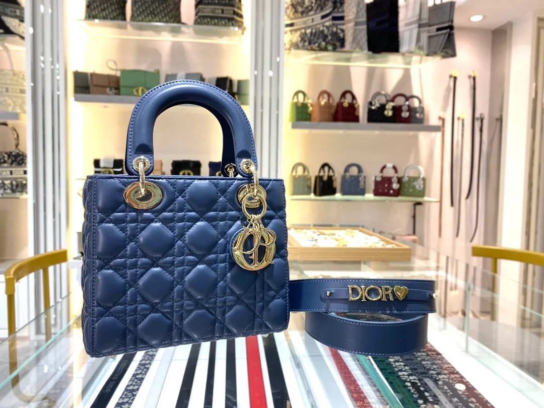 디올 레이디 MY ABCDIOR 스몰 백 딥 오션 블루