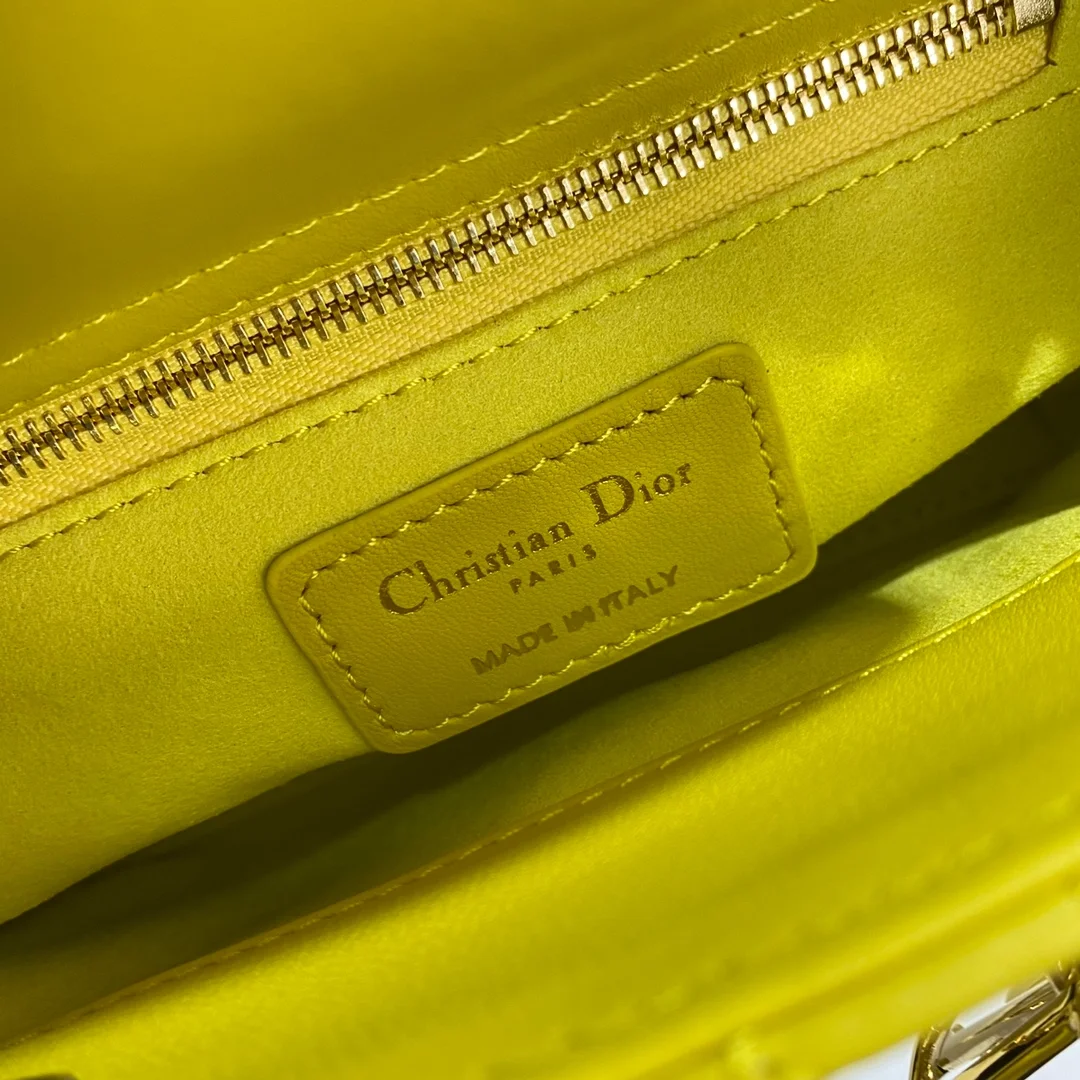 디올 레이디 페이던트 까나쥬 미니 백 옐로우