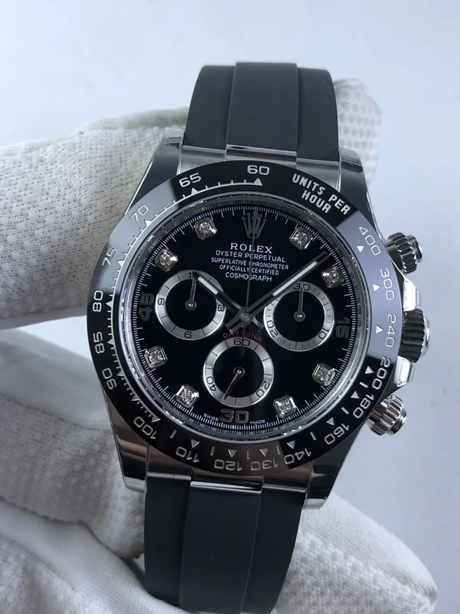 롤렉스 데이토나 다이아 세라믹 실버 다이얼 러버