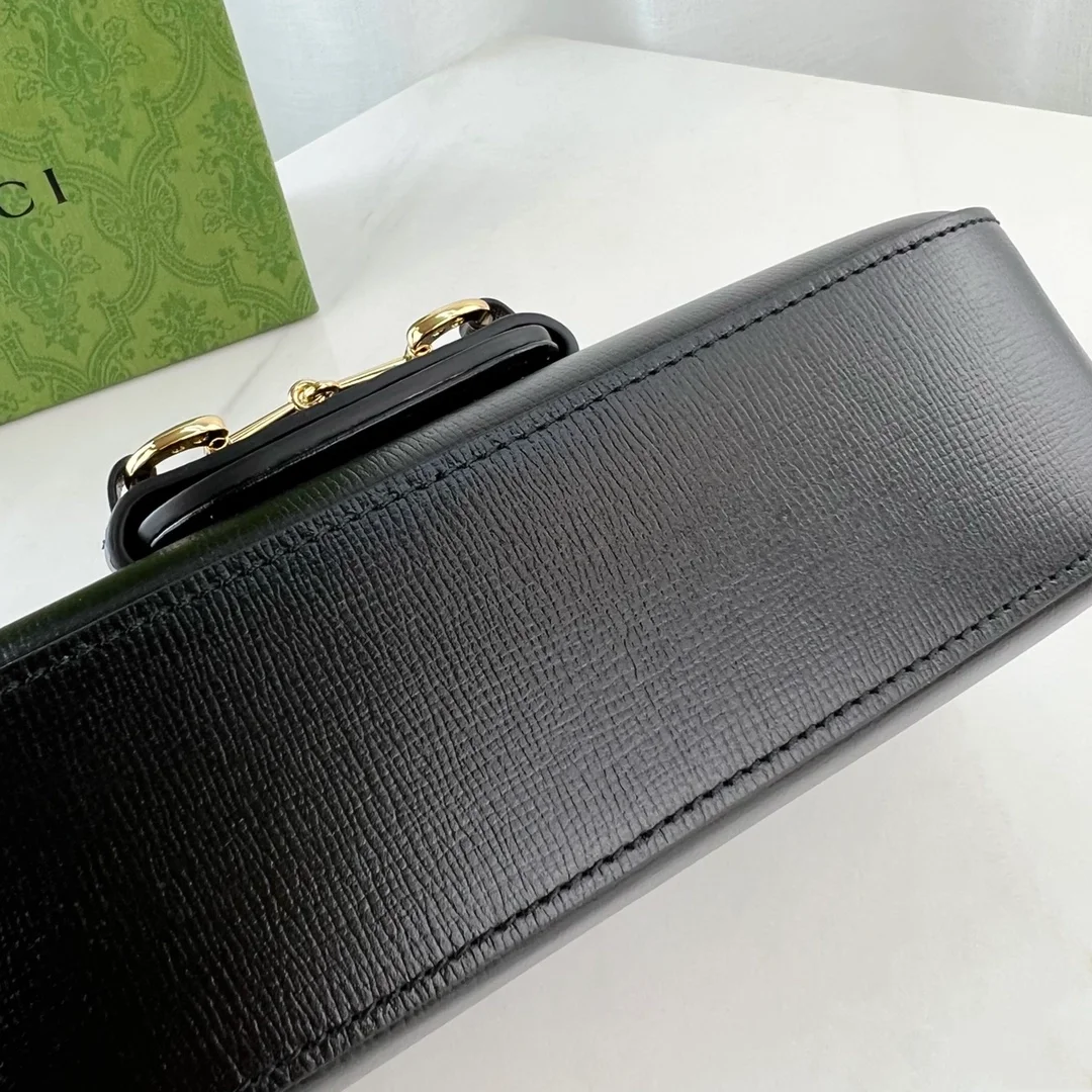 구찌 홀스빗 1955 블랙 레더 스몰 숄더백