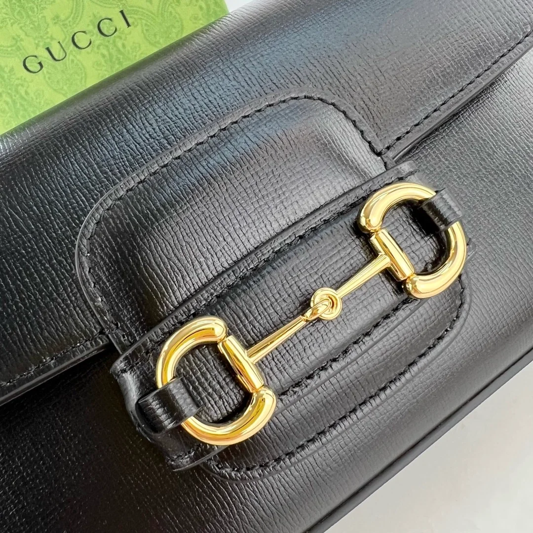 구찌 홀스빗 1955 블랙 레더 스몰 숄더백