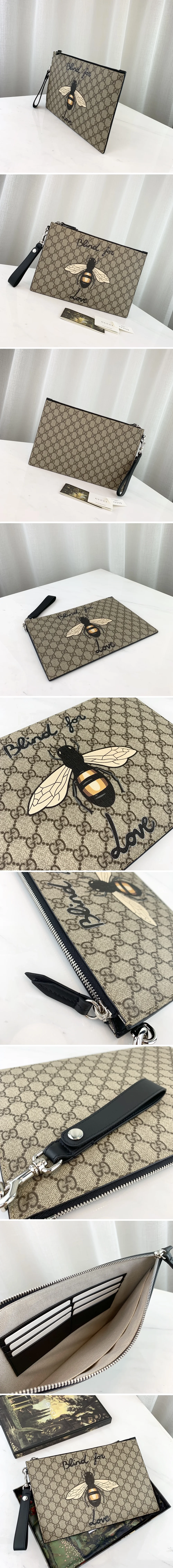 구찌 허니 웹 슈프림 클러치백