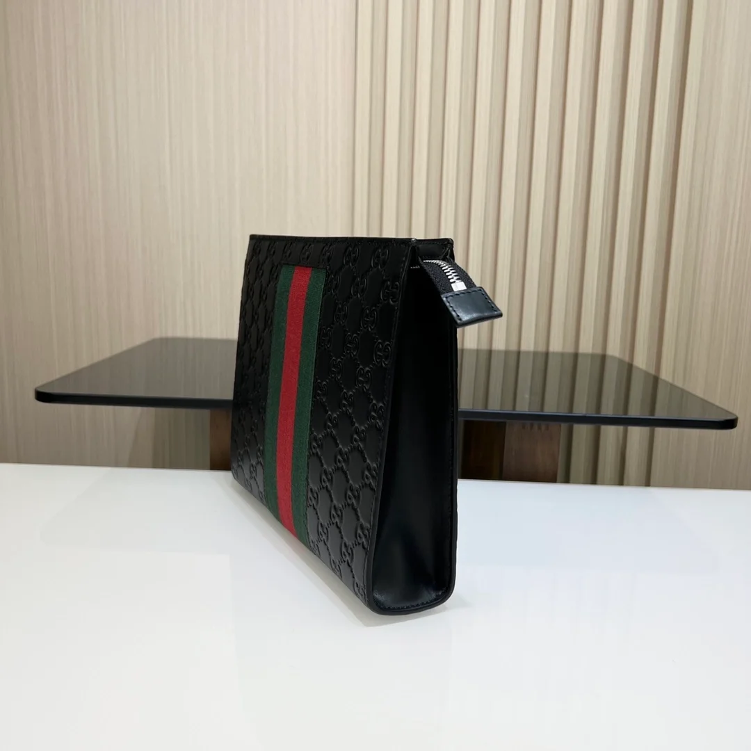 구찌 GG 슈프림 웹 클러치백 블랙