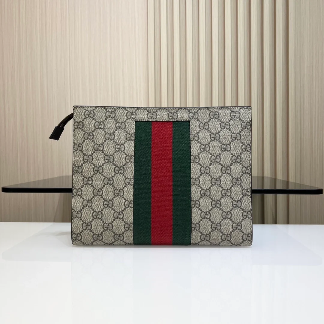 구찌 GG 삼선 웹 슈프림 클러치백