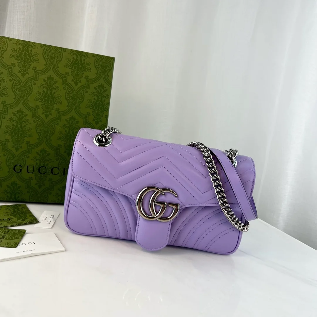 구찌 마몬트 GG 레더 바이올렛 크로스백