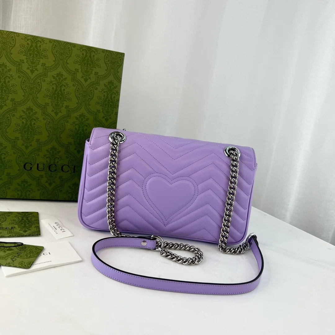 구찌 마몬트 GG 레더 바이올렛 크로스백