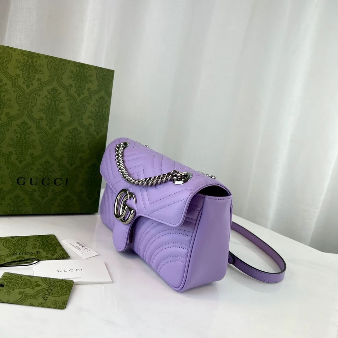 구찌 마몬트 GG 레더 바이올렛 크로스백