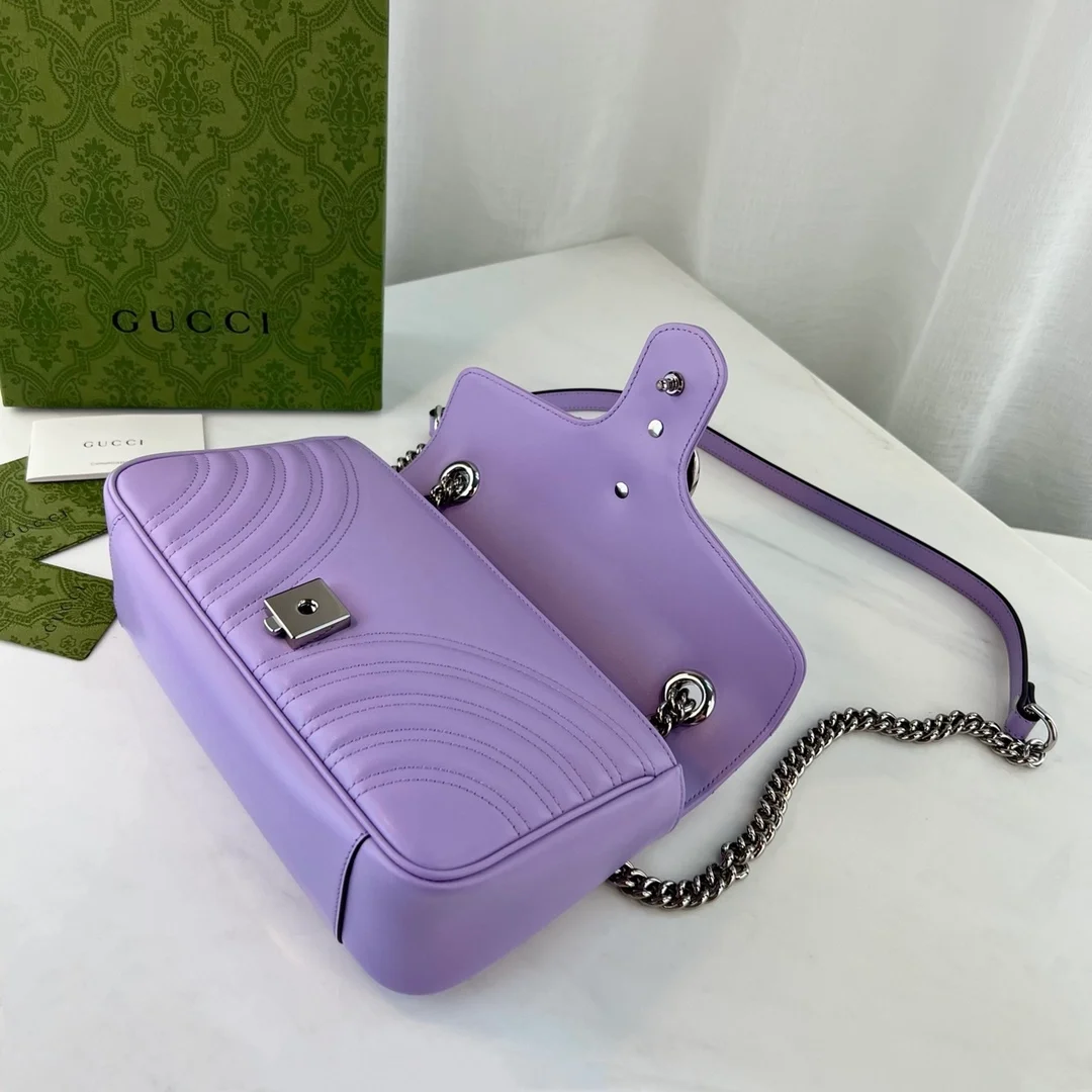 구찌 마몬트 GG 레더 바이올렛 크로스백