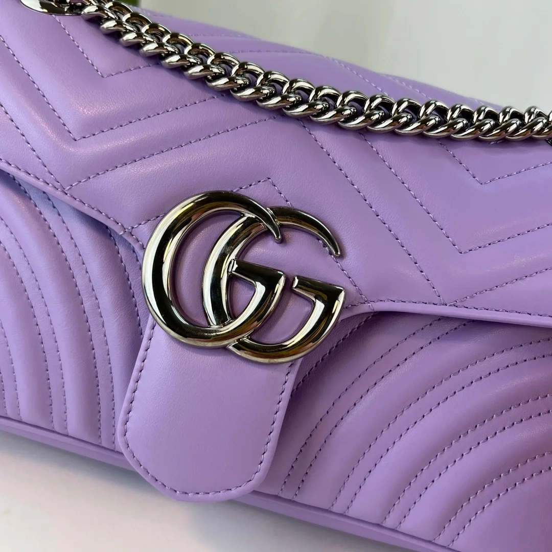 구찌 마몬트 GG 레더 바이올렛 크로스백