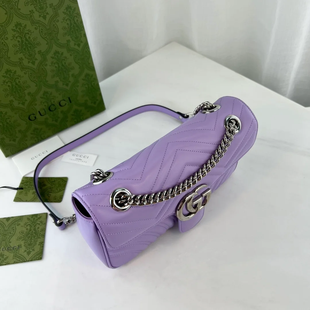 구찌 마몬트 GG 레더 바이올렛 크로스백