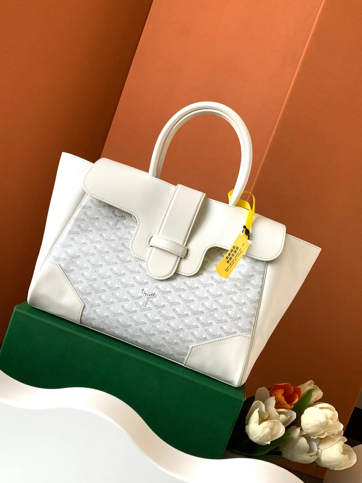 고야드 카바스 사이공 토트백 화이트