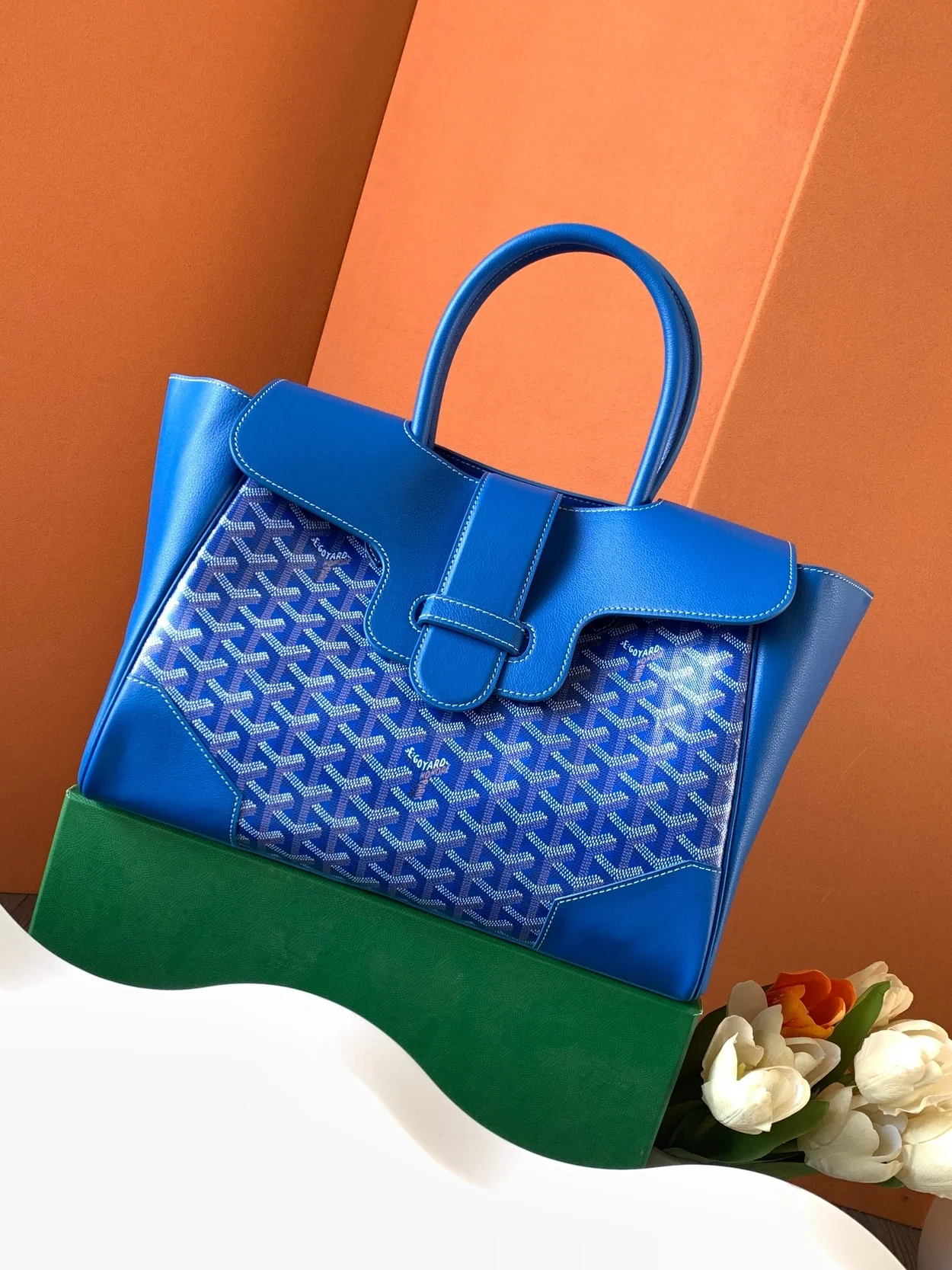 고야드 카바스 사이공 토트백 블루