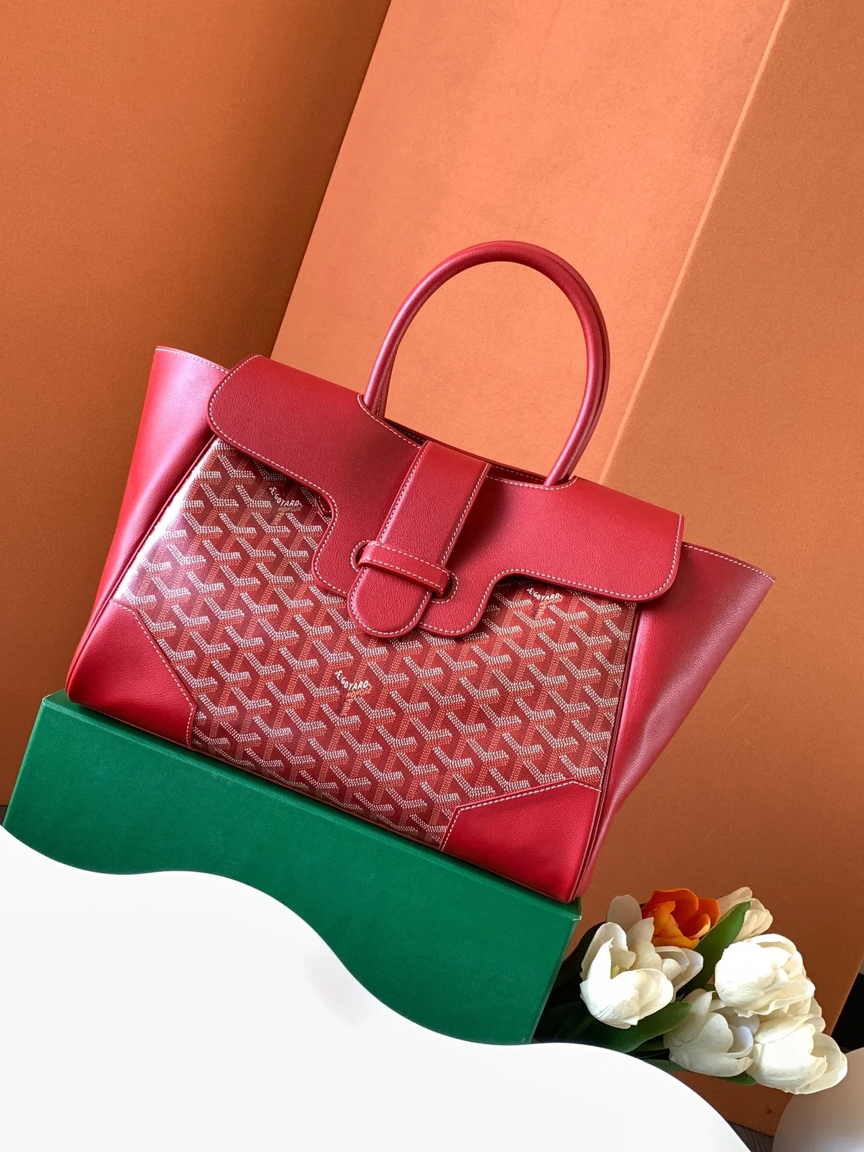 고야드 카바스 사이공 토트백 레드