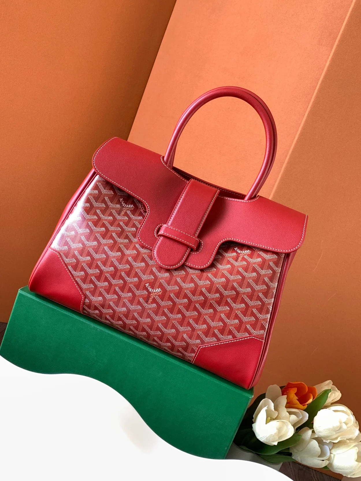 고야드 카바스 사이공 토트백 레드