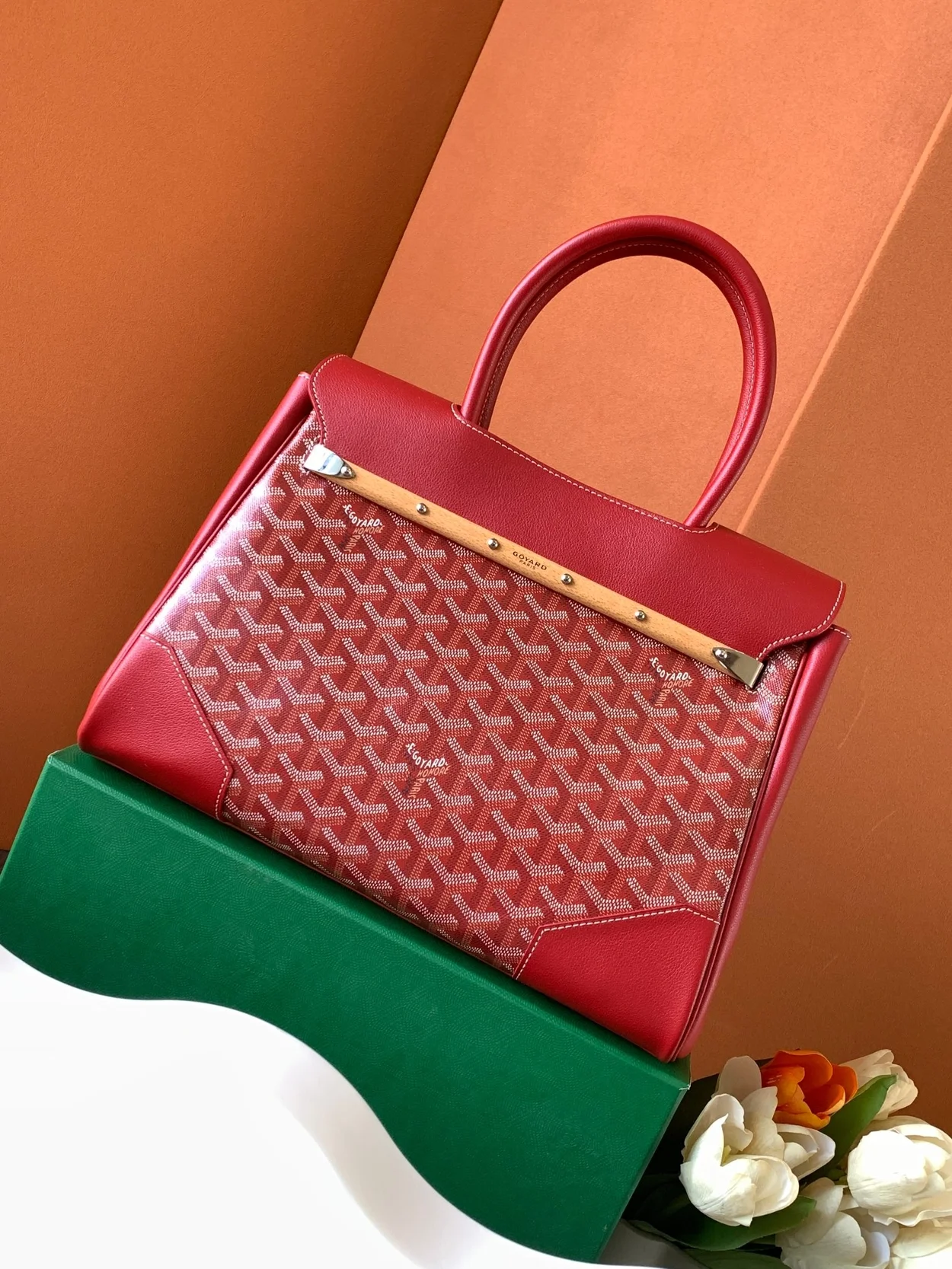 고야드 카바스 사이공 토트백 레드