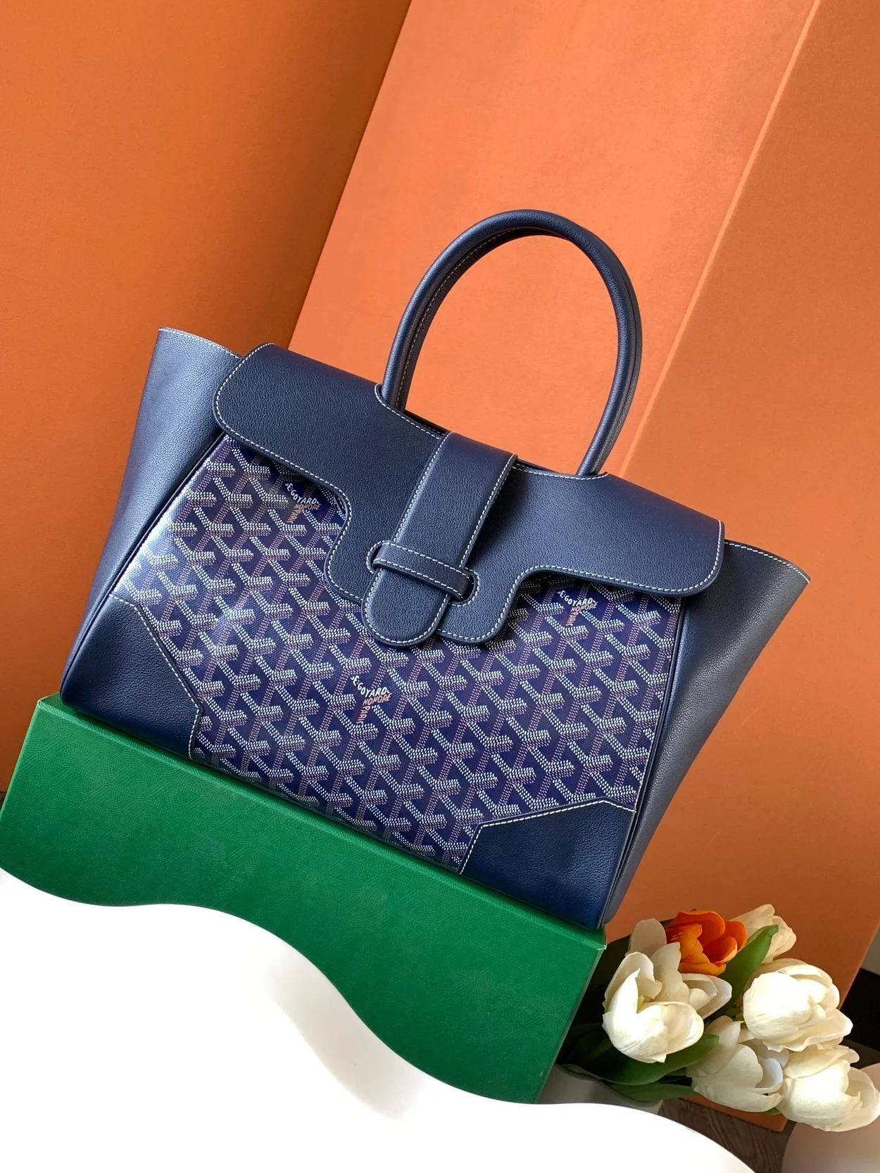 고야드 카바스 사이공 토트백 네이비