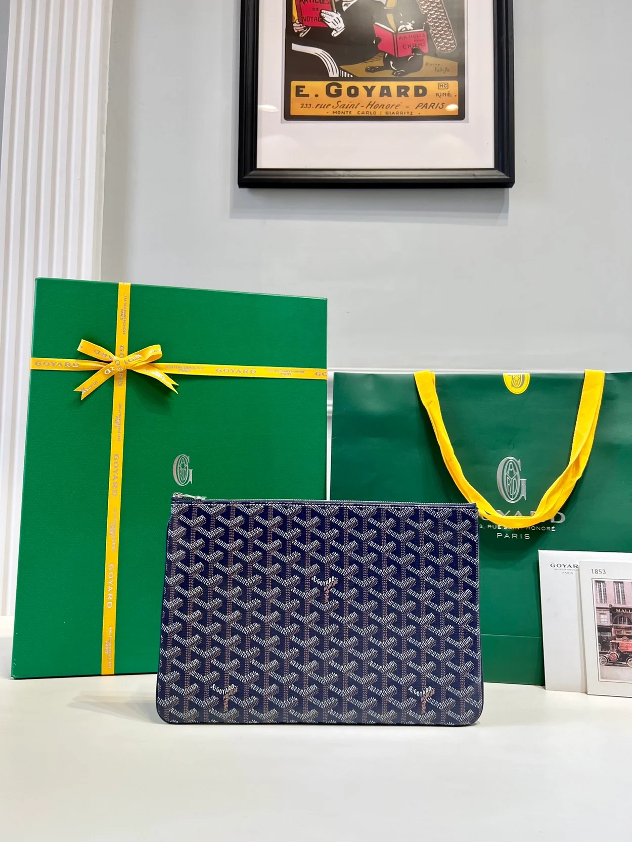 고야드 세나 클러치 MM 네이비