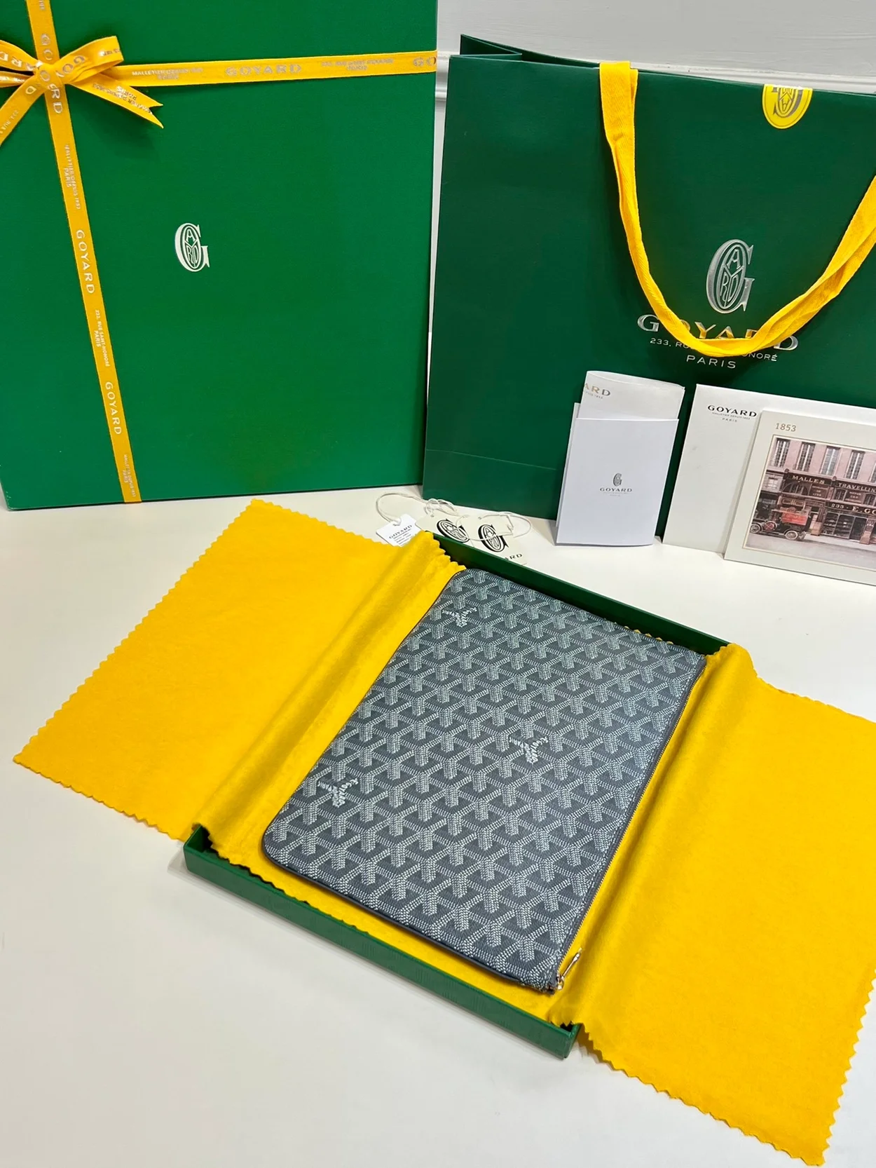 고야드 세나 클러치 MM 그레이