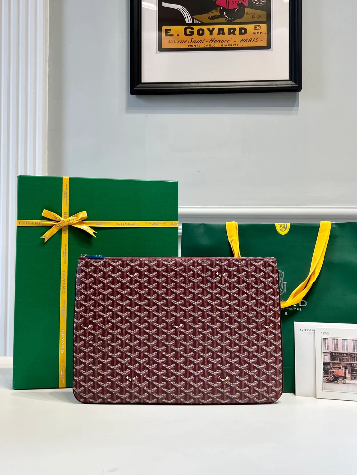 고야드 세나 클러치 MGM 버건디