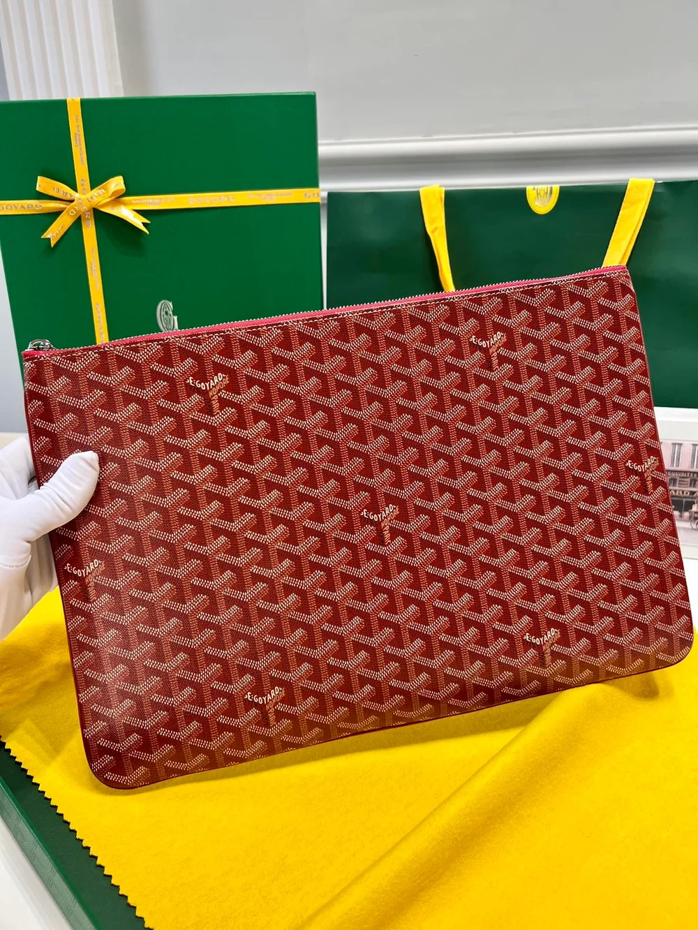 고야드 세나 클러치 MGM 레드