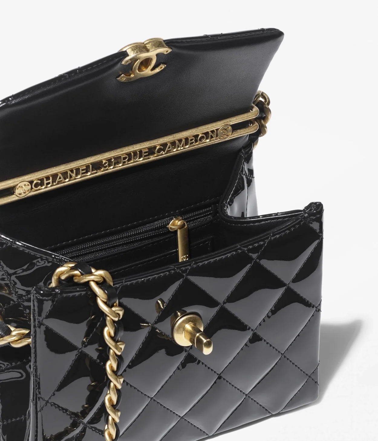 샤넬 미니 탑 핸들 플랩백