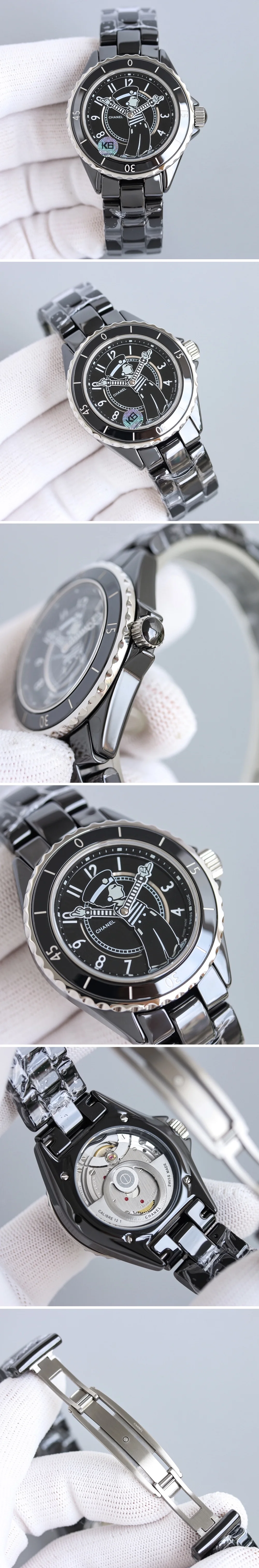 샤넬 24SS 마드모아젤  J12 라 파우자 블랙 38 MM