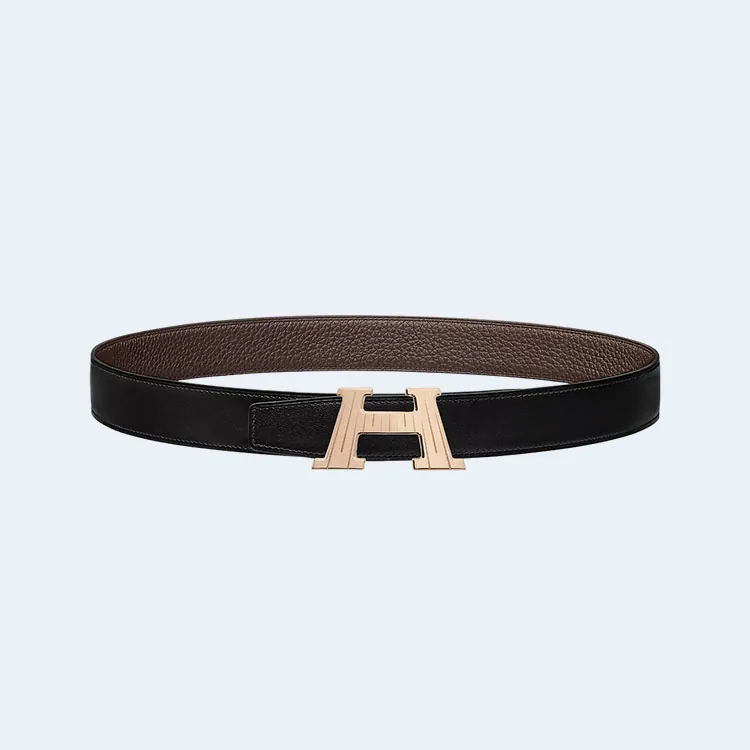 에르메스 H 토고 다크 브라운 벨트 금장 32mm