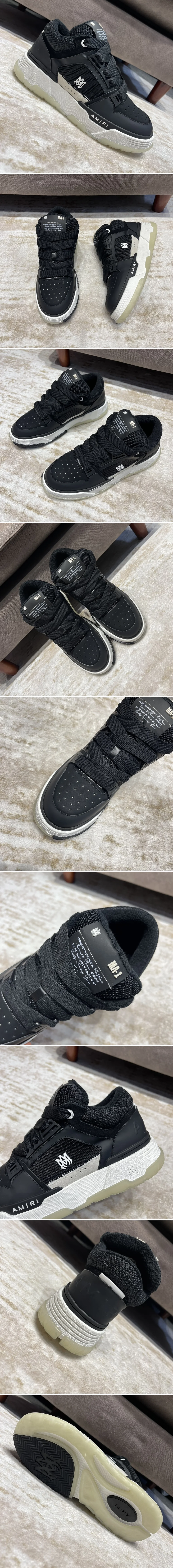 아미리 MA 1 레더 메쉬 스니커즈