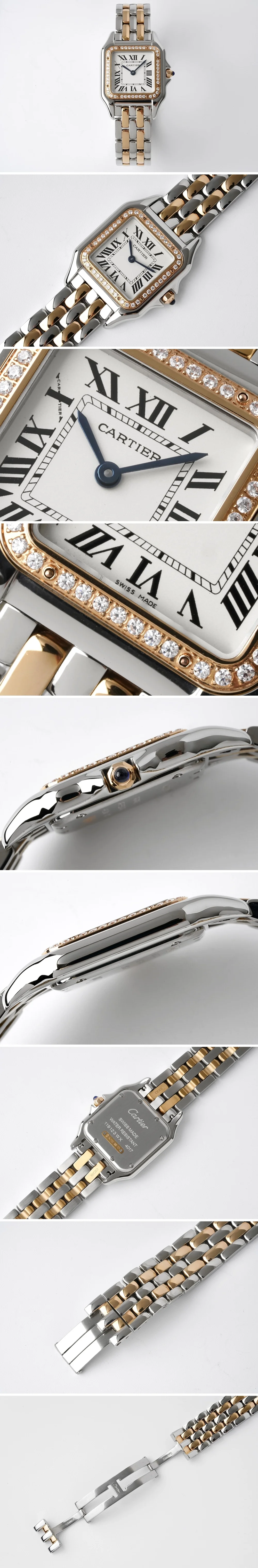 까르띠에 산토스 팬더 다이아 콤비