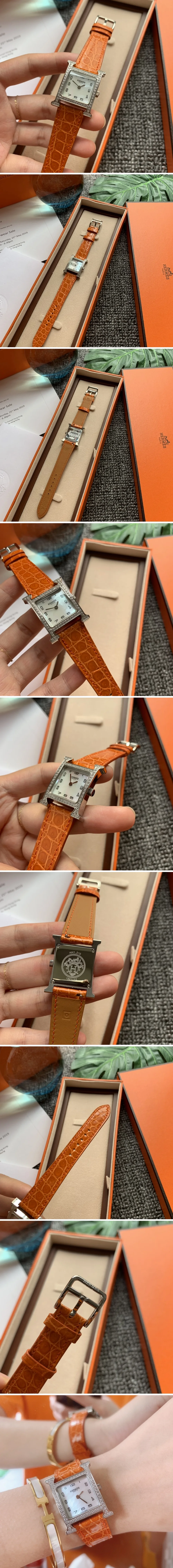 에르메스 여성 시계 에이치아워 은장 다이야