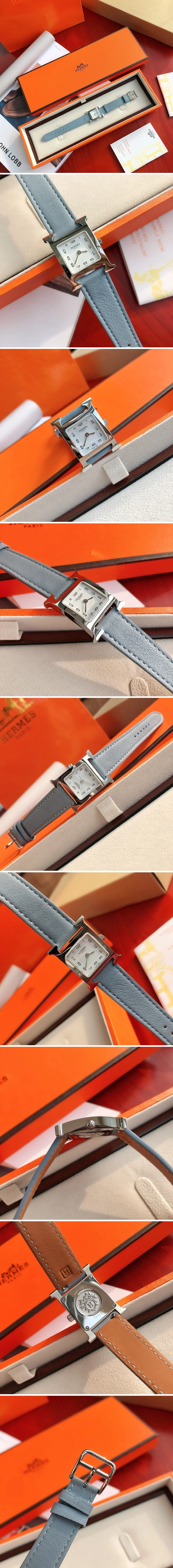 에르메스 여성 시계 에이치아워 은장 민트