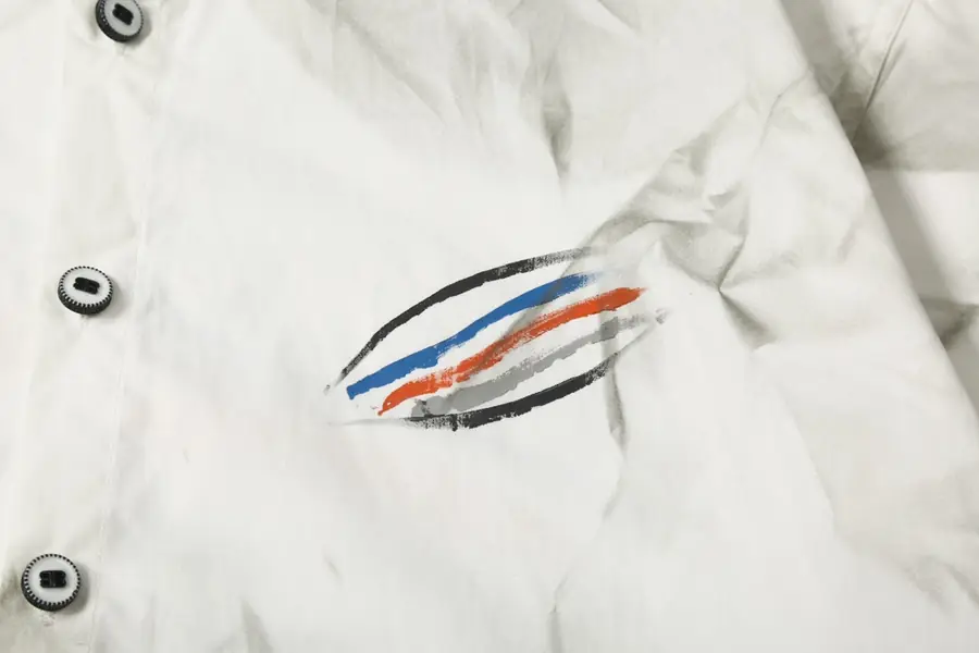 발렌시아가 워싱 더블 쉬폰 반팔 셔츠 화이트