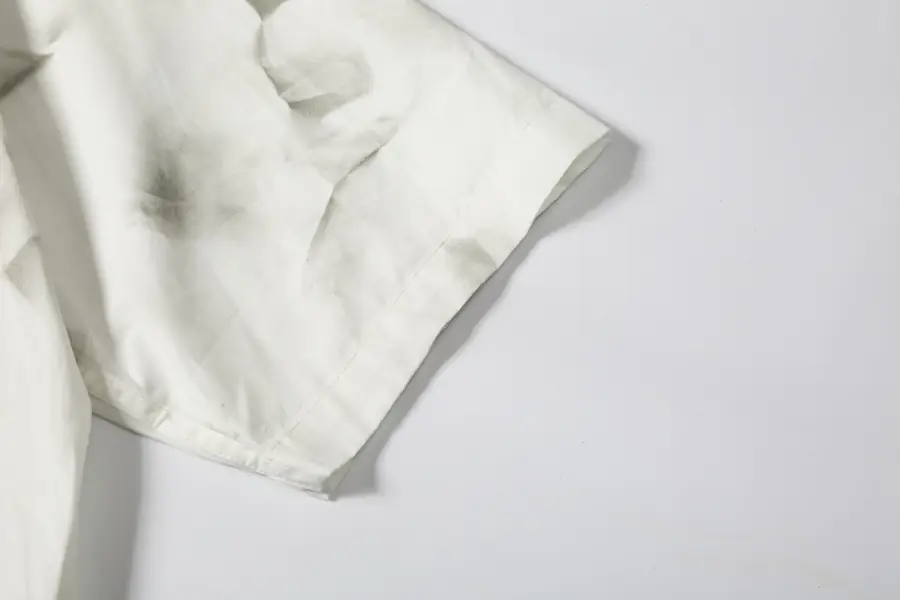 발렌시아가 워싱 더블 쉬폰 반팔 셔츠 화이트