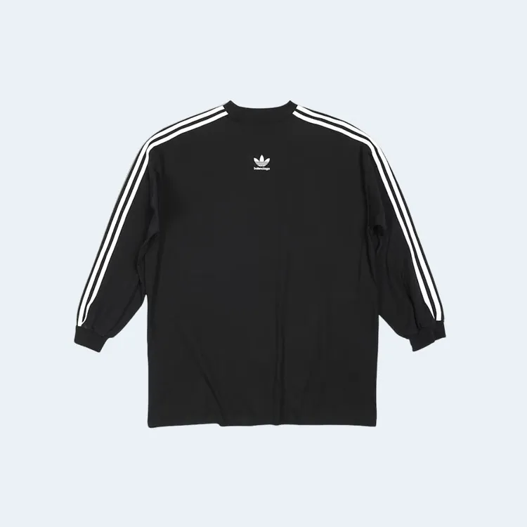 발렌시아가 x 아디다스 롱 슬리브 티셔츠 블랙
