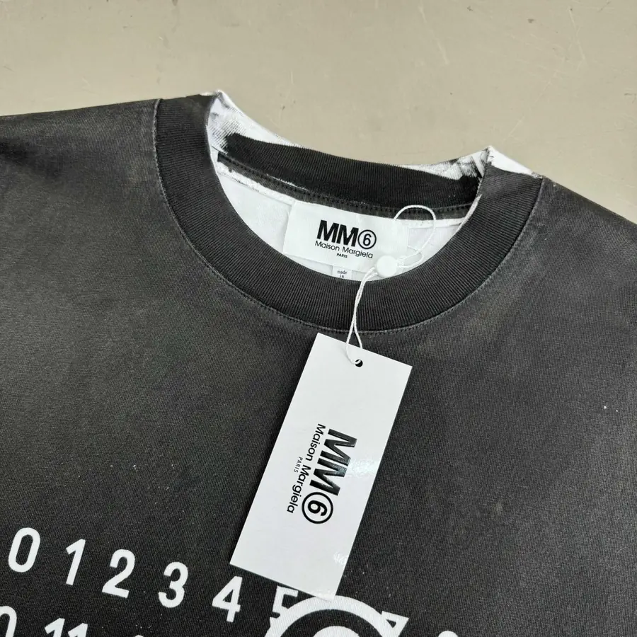메종 마르지엘라 MM6 모티프 투톤 워싱 티셔츠
