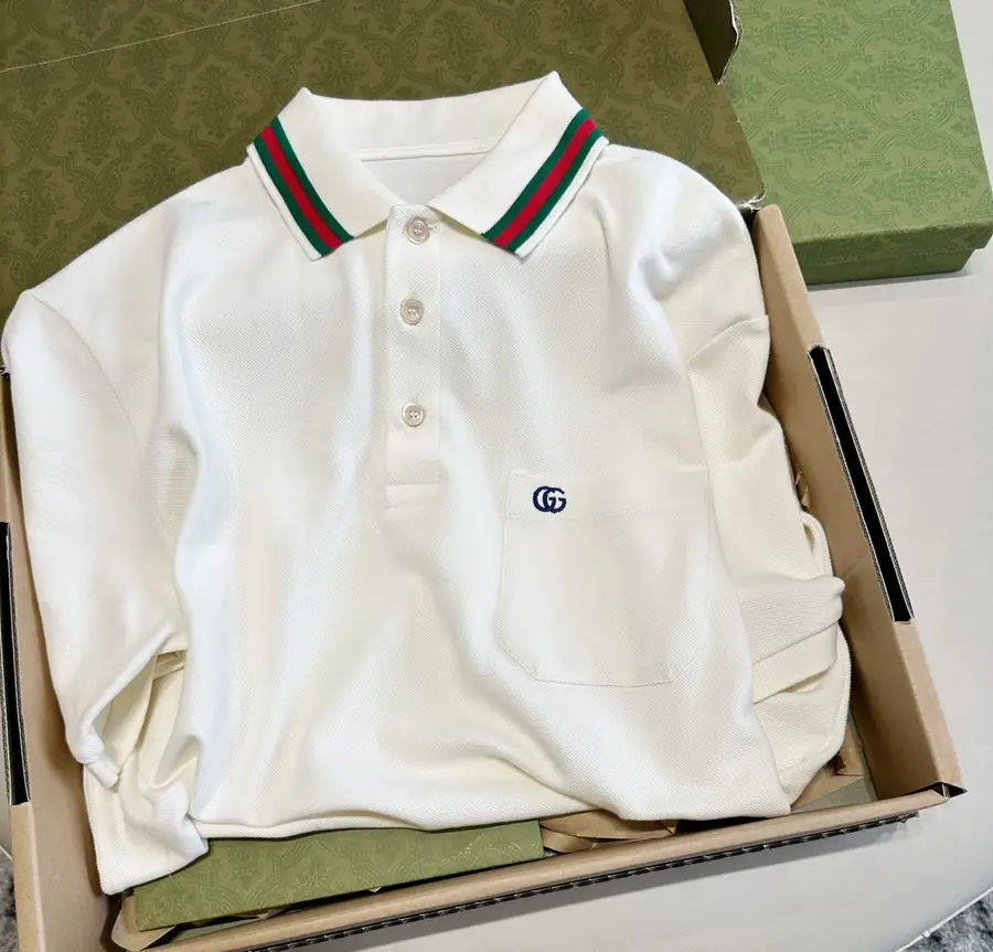 구찌 GG 코튼 피케 폴로 셔츠 레드 그린