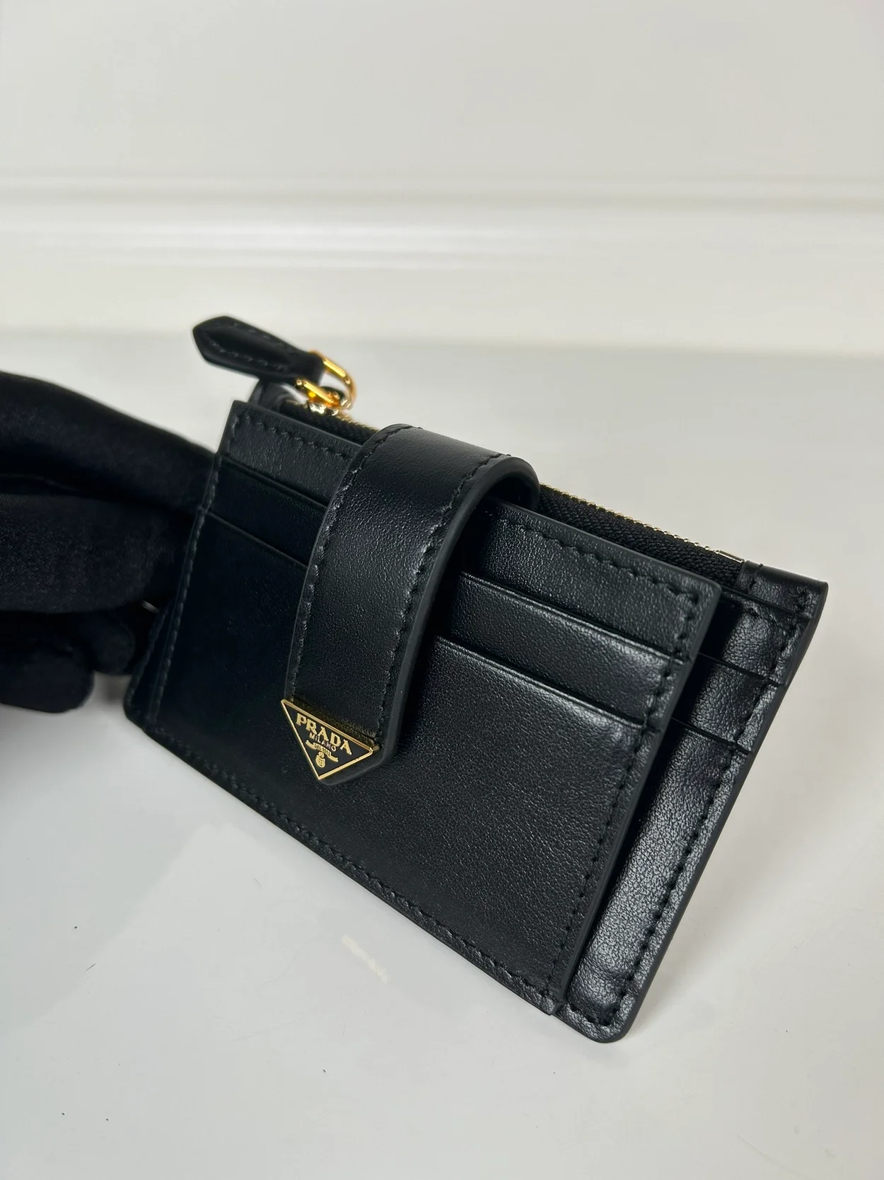 프라다 레더 카드지갑