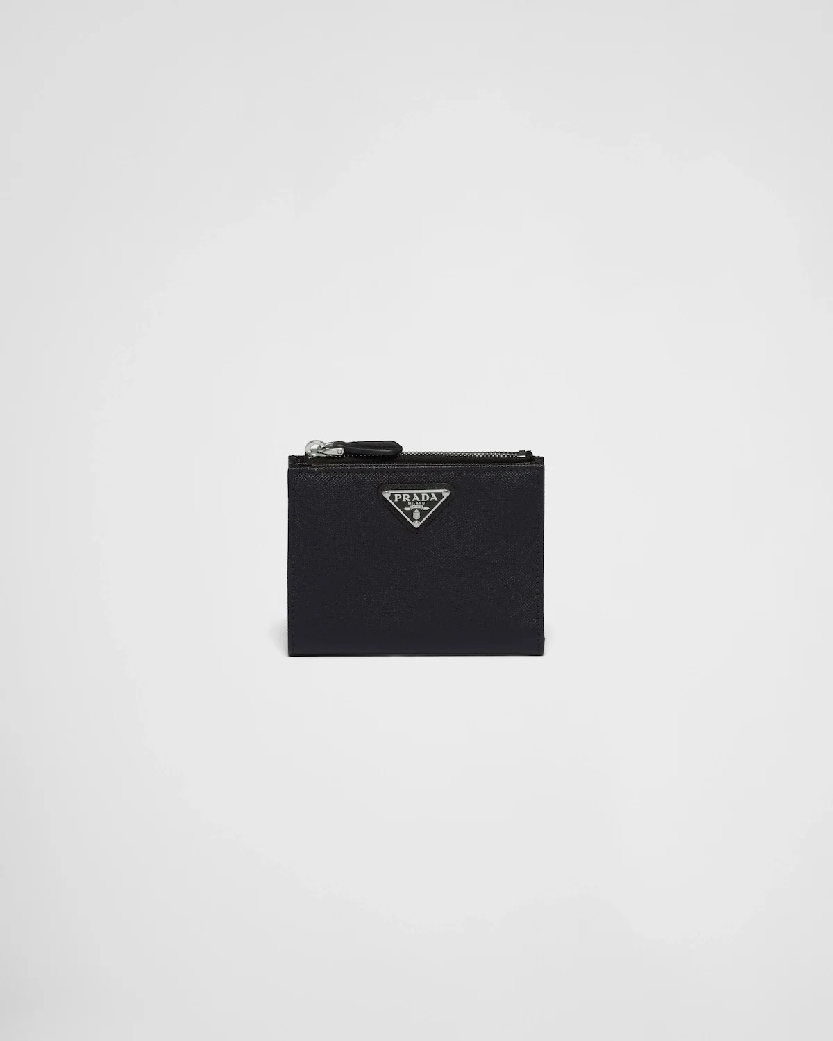 프라다 사피아노 실버 삼각로고 레더 지갑
